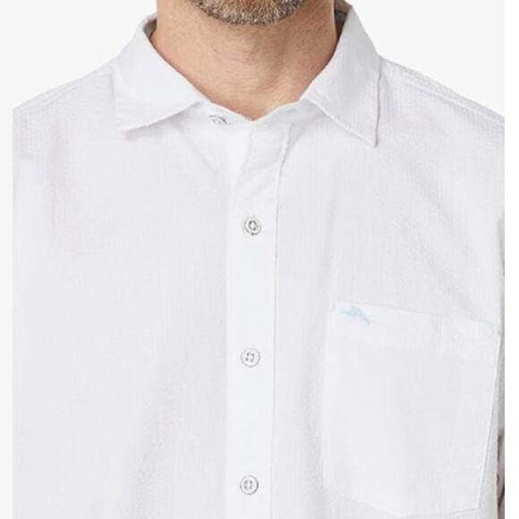 TOMMY BAHAMA Men's Nova Wave Short Sleeve Shirt Small White Button Down NWT - Picture 2 of 11
